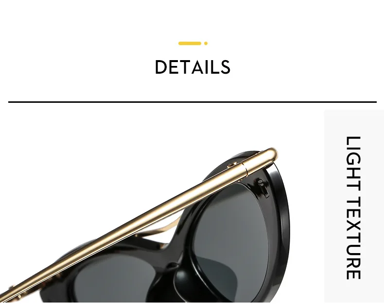 Mode Kleine Cat Eye Sonnenbrille Frauen 2025, Luxus Marke Punk Metall Rahmen Sonnenbrille Vintage Sexy UV400 Reisen Brillen 310404 – Detail 5