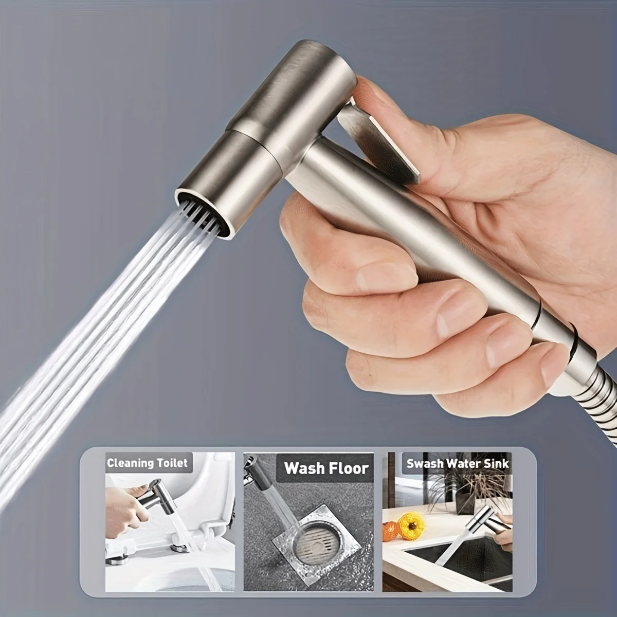 

Stainless steel hand-held sprinkler - high pressure toilet spray, very suitable for personal hygiene and cleaning