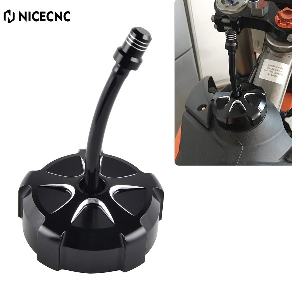 NICECNC Motorcycle Fuel Tank Cap Gas Cover CRF450R For Honda 2002-2016 XR250R 1996-Up CRF450RX CRF250R CRF250X Aluminum Black