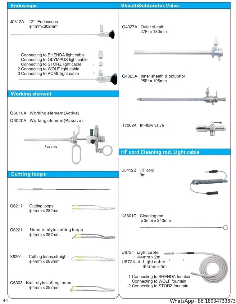 Resectoscope compatible to torz endoscope Urology instrument bipolar resectoscope