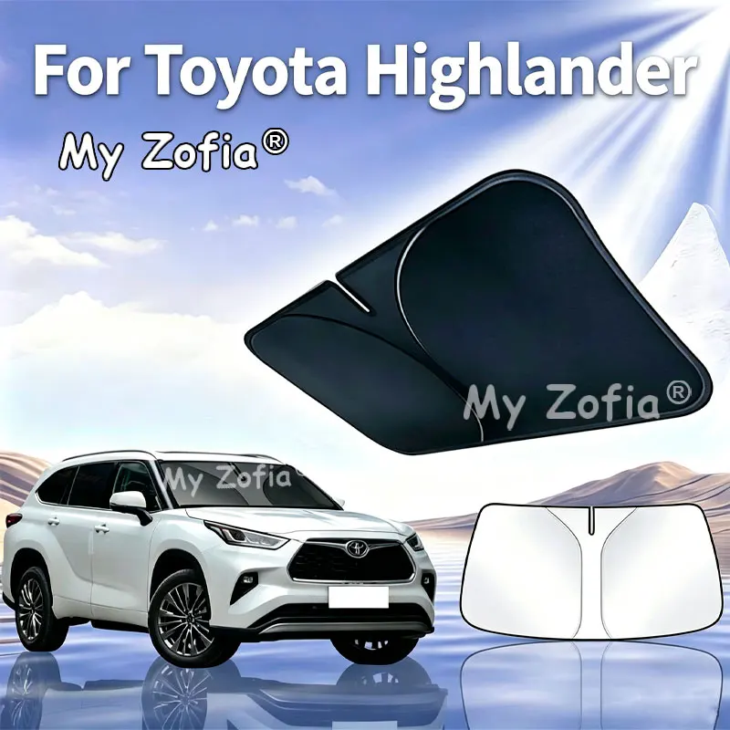 Für Toyota Highlander 2025 2026 Windschutzscheiben-Sonnenschutz UV-Schutz Wärmeisolierung Frontscheiben-Abdeckung Faltbares Zubehör