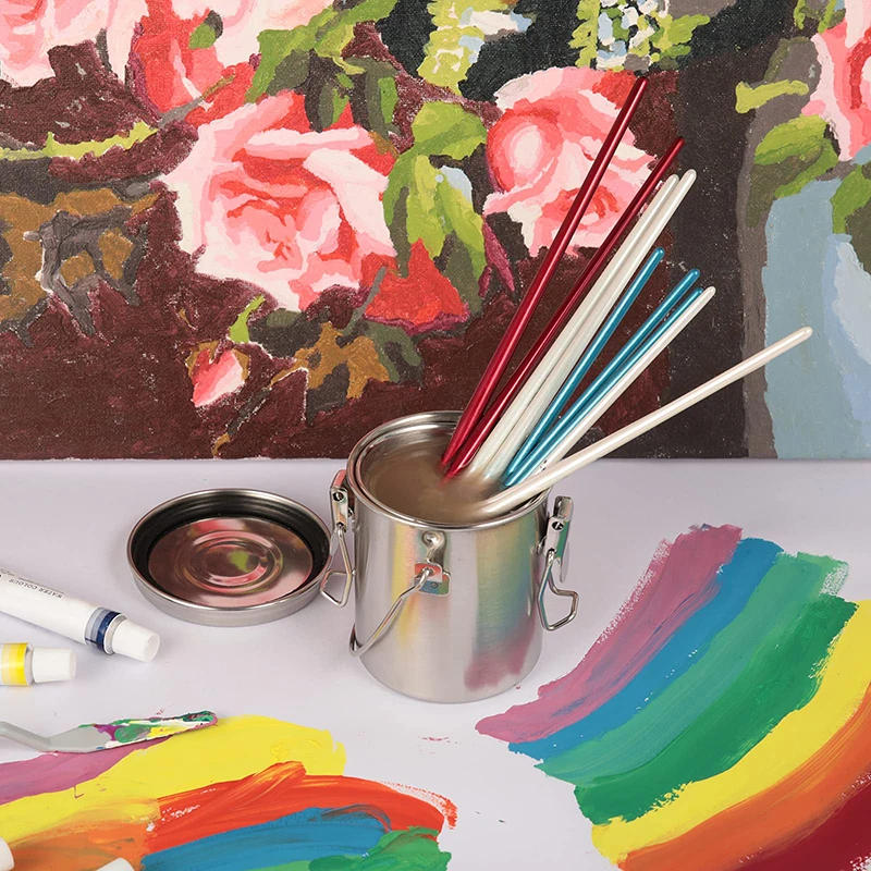 Stainless Steel Paint Brush Cleaner Airtight Stainless Steel Brush Washer with Removable Filter Screen for Painting-Small image 6