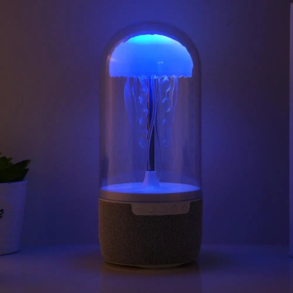 Creative Jellyfish Light Bluetooth Speaker 8 Colors LED 3D Surround Subwoofer Adjustable Atmosphere Bedroom Holiday Light L V2Q0