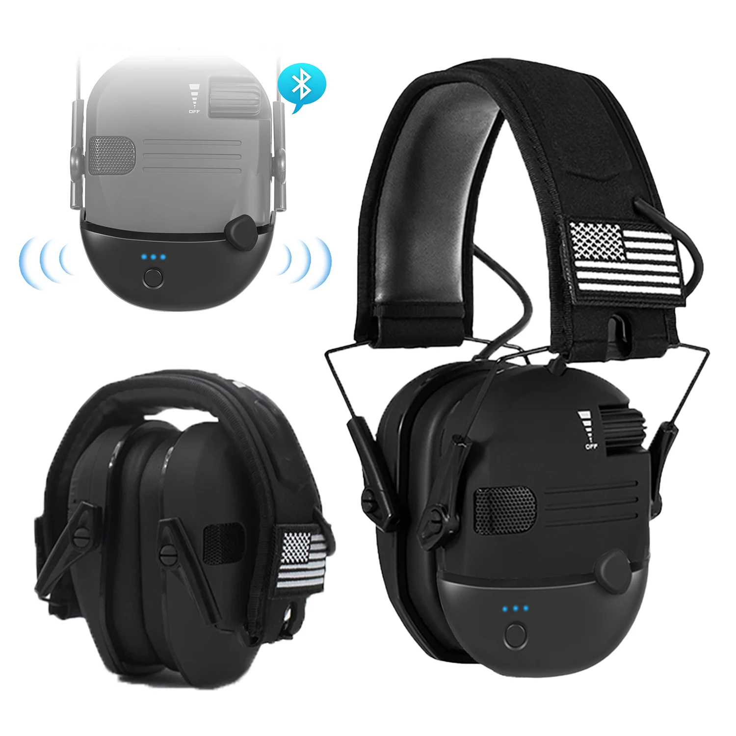 

Tactical Shooting Earmuff Headsets Bluetooth 5.1 Hearing Protection Headphone Safety Noise Reduction Ear Muffs Foldable Newest