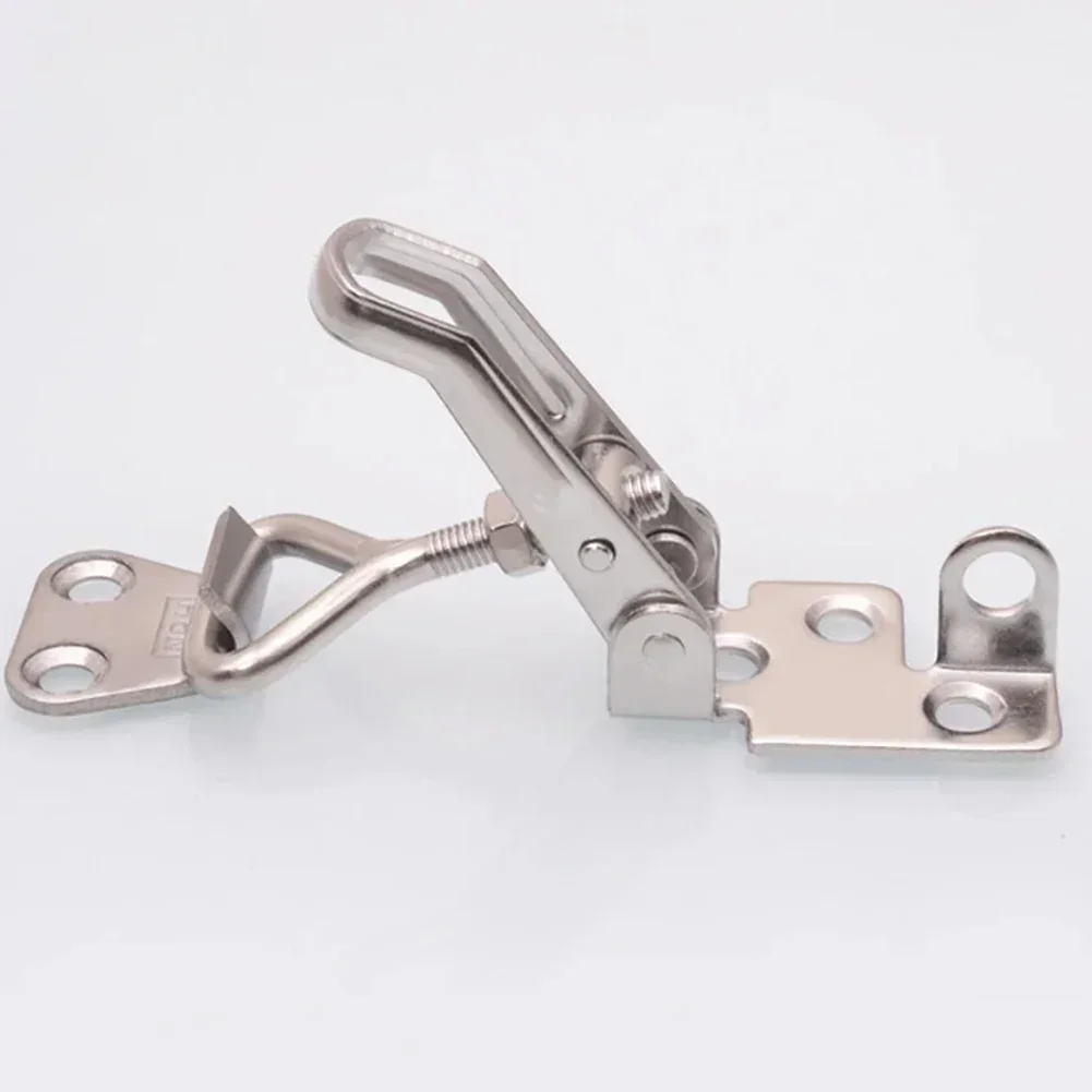 Lever Lock Hasp Stainless Steel Hasp Lock Latch Self-Locking Adjustable 38-50mm Toggle Latches Spring Loaded Clamp Clip