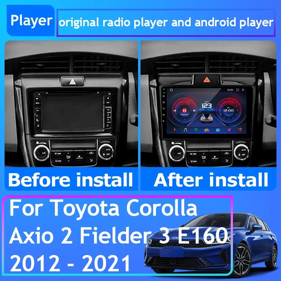 Car Radio Carplay Android 13 For Toyota Corolla Axio 2 Fielder 3 E160 2012 - 2021 GPS Navigation Android Auto No 2din