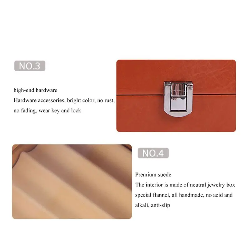 TEXU 36 فتحات قلم خشبي عرض صندوق تخزين فاخر 3 طبقة بولي Pen حافظة أقلام زجاجية نافذة نافورة حافظة أقلام جمع المنظم #2