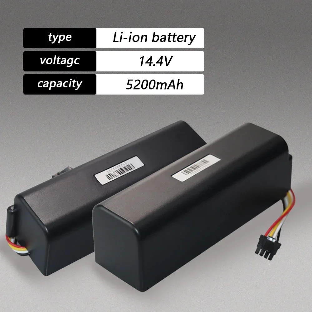 Baterai Li-ion pengganti 14.4V 5200mAh, untuk Xiaomi Roborock S55 S60 S65 S50 S51 S5 MAX S6 bagian baterai penyedot debu robot