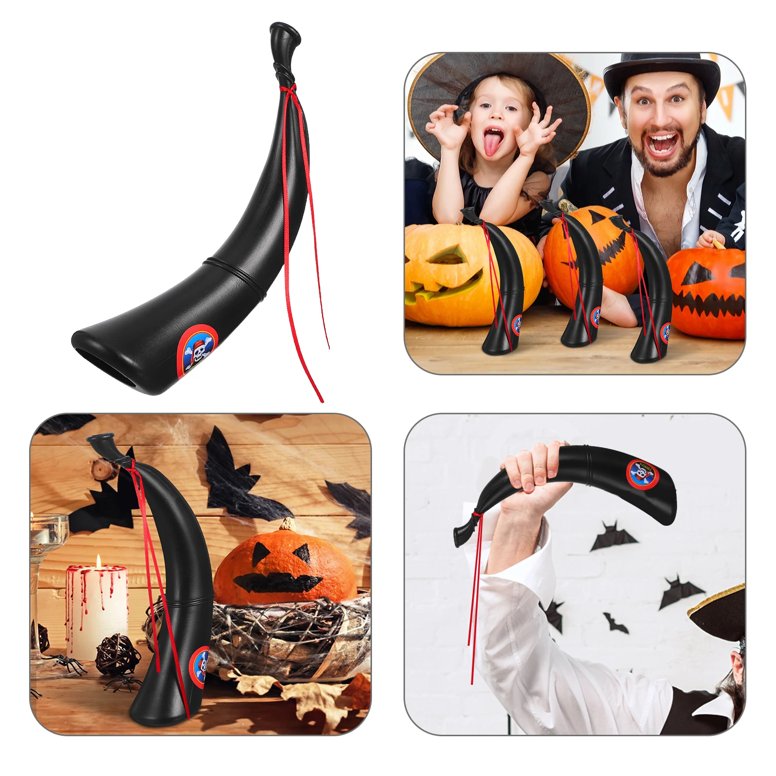 

4 Pcs Chargeable Pirate Horn Props Child Prank Plastic Bugle Horns for s
