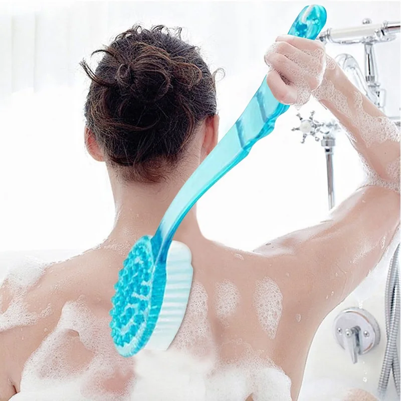 1pc Back Body Bath Shower Cleaning Brushes Bath Brush Long Handle Exfoliating Scrub Skin Massager Exfoliation Bathroom Brush