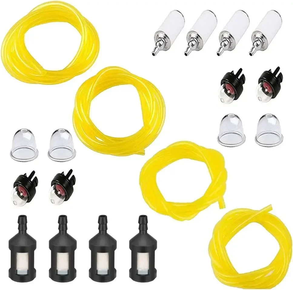 20 Feet Fuel Lines Hose 4 Sizes with Fuel Filter and Primer Bulb,Replacement Set for Chainsaw String Trimmer Leaf Blower