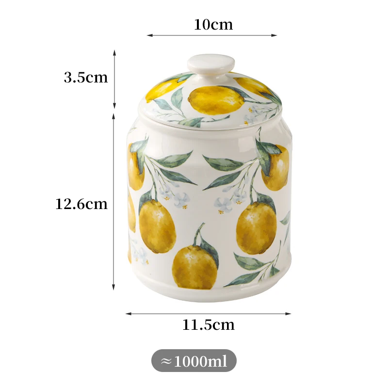 צנצנת בעיצוב לימונים