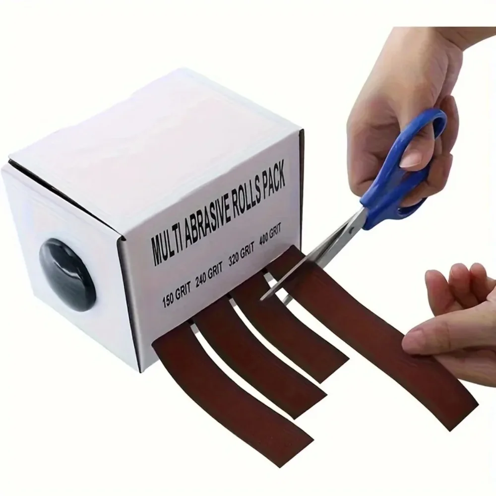 Diamond Cloth Sandpaper Roll Set – 80/150/240/320/400/600 Grit Metal Emery Cloth with Dispenser for Grinding, Polishing & Finishing 5
