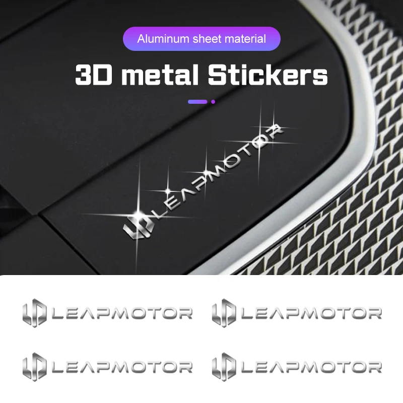 Car Interior Decals Auto 3D Metal Emblem Sticker Accessories for Leapmotor T03 S01 C11 C01 C10 C16 2024 2025 Leap motor
