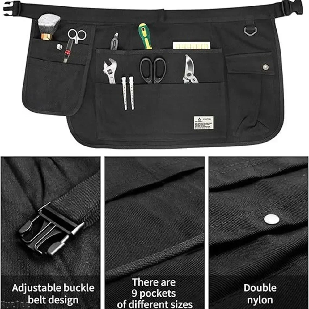 Canvas Waist Half Gardening Tool Storage Apron Apron Adjustable Multi-Pocket Industrial Tool Apron Men's Women's Workwear