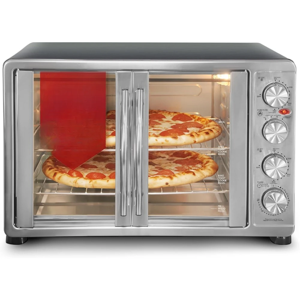 Convection Oven 4-Control Knobs, Bake Broil Toast Rotisserie Keep Warm, Includes 2 x 14