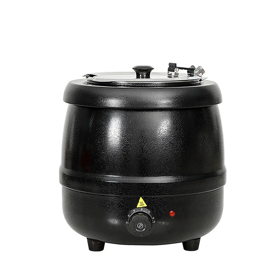 

Hot Sale Commercial Electric Large Black Large Bottle Industrial Soup Warmer Soup Kettle With Stainless Steel Lid