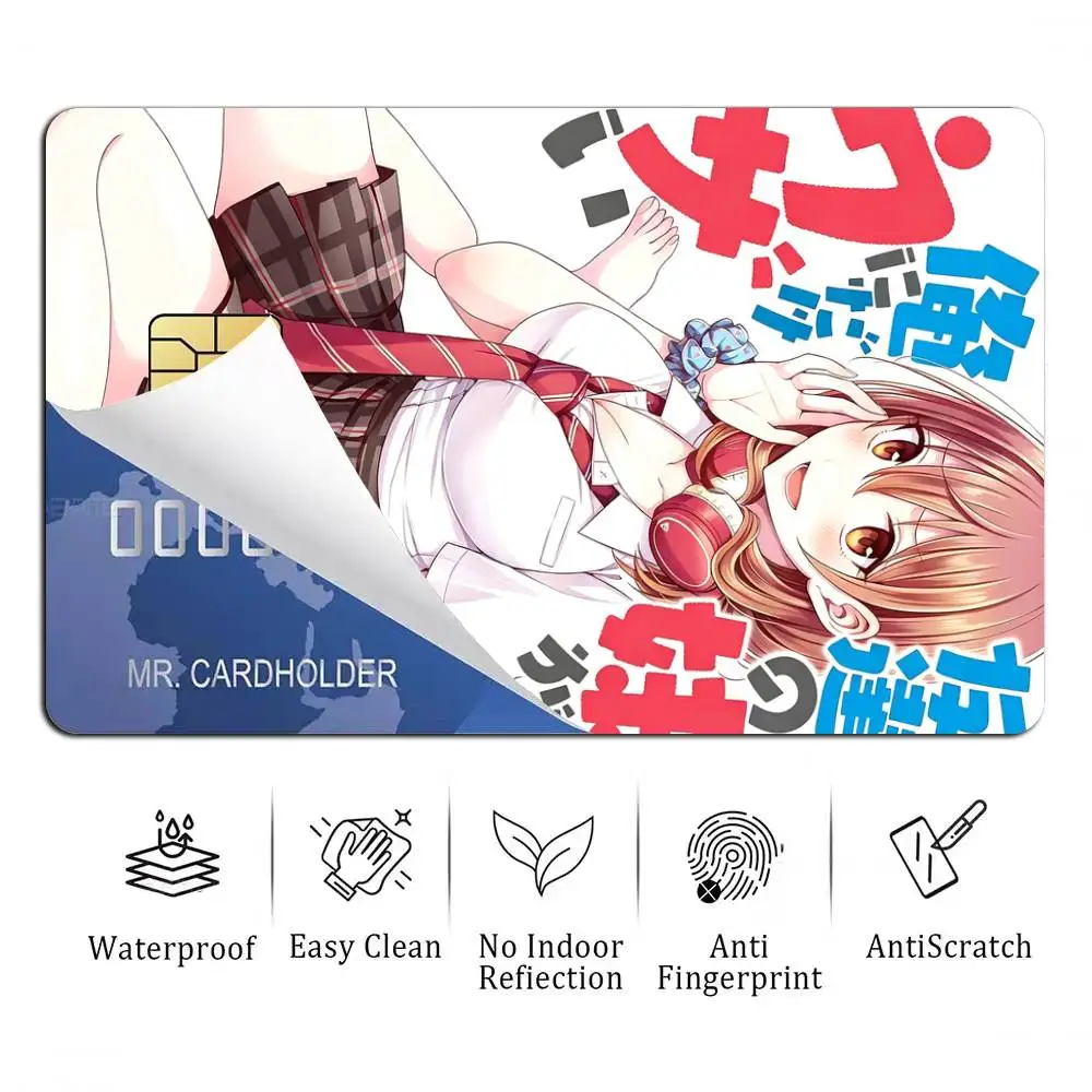 Manga My Friend Little Sister Has It In for Me Card Stickers for Bank Access Protective Waterproof Film Cover Sticker Gift