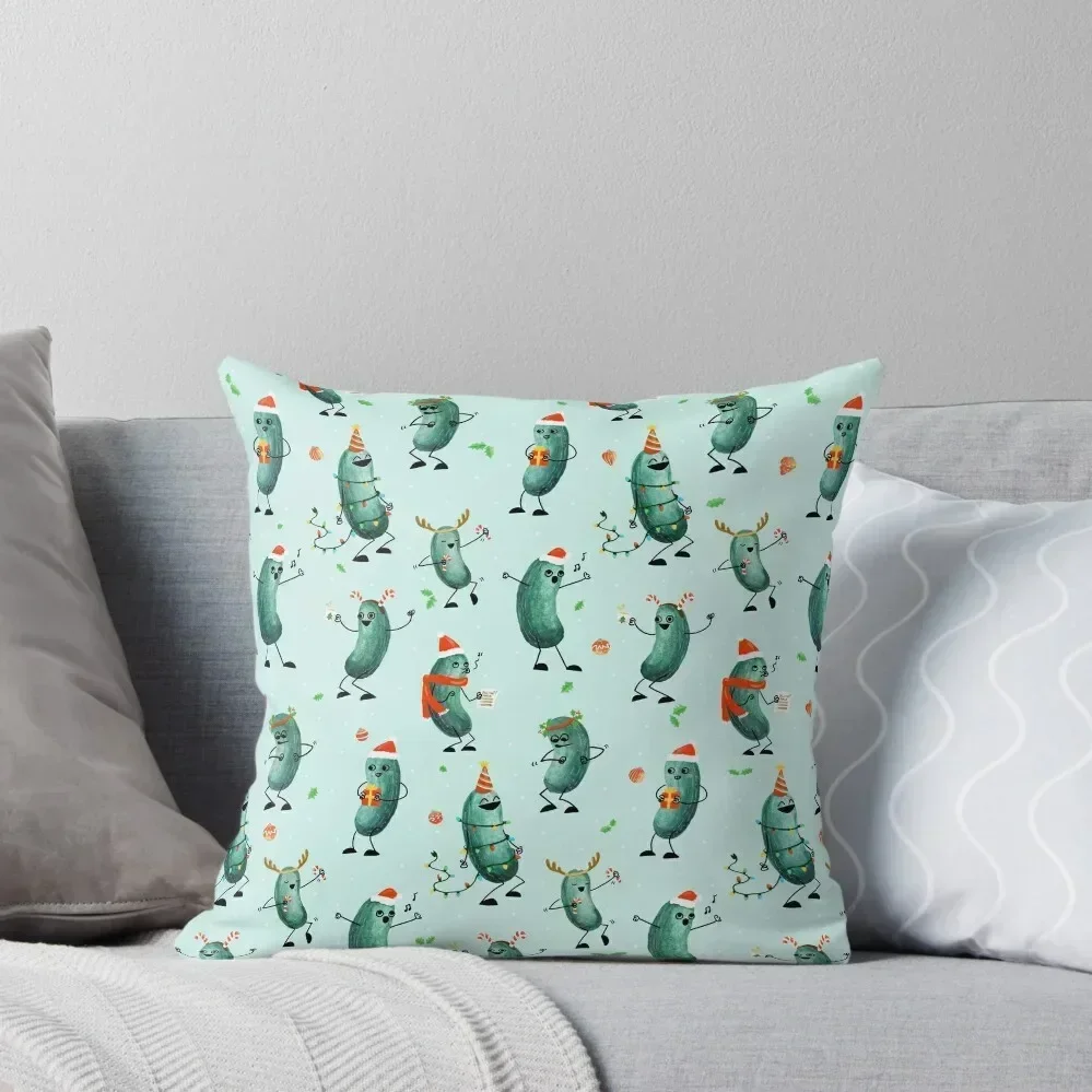 Holiday Pickle Party! Throw Pillow anime girl New year pillow