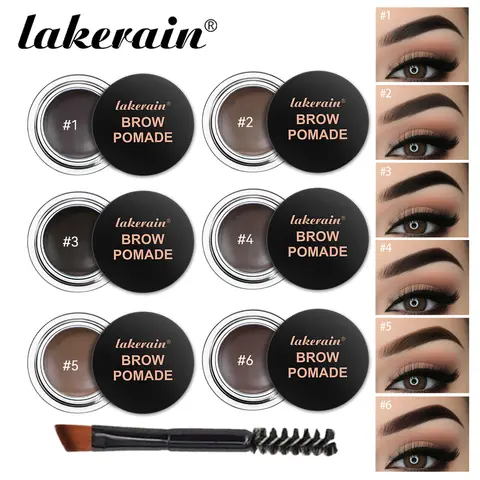 6 Colors Waterproof Eyebrow Tint with Brush Long-Wearing Full-Pigment Smudge-Proof Eyebrow Pomade Natural Wild Brows Makeup