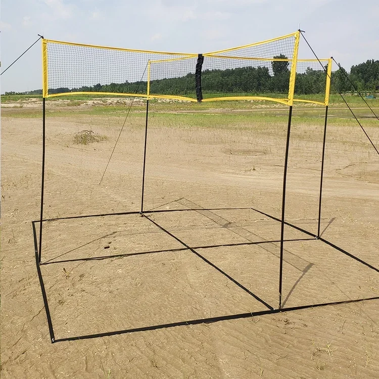 2026 Portable Professional Outdoor Volleyball Net Set With Adjustable Height Poles Volleyball With Pump And Carrying Bag