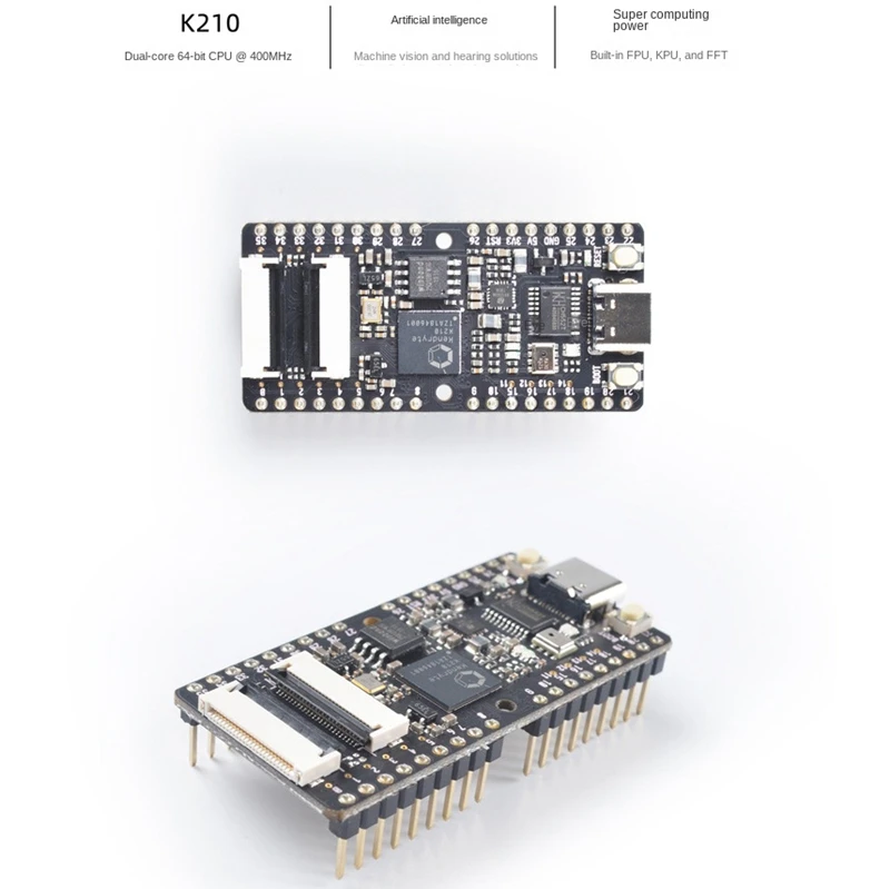 For Sipeed Maix Bit RISC-V Dual Core 64Bit AI+LOT K210 Development Board 8M Byte SRAM QVGA@60Fps/VGA@30Fps Inline Panel