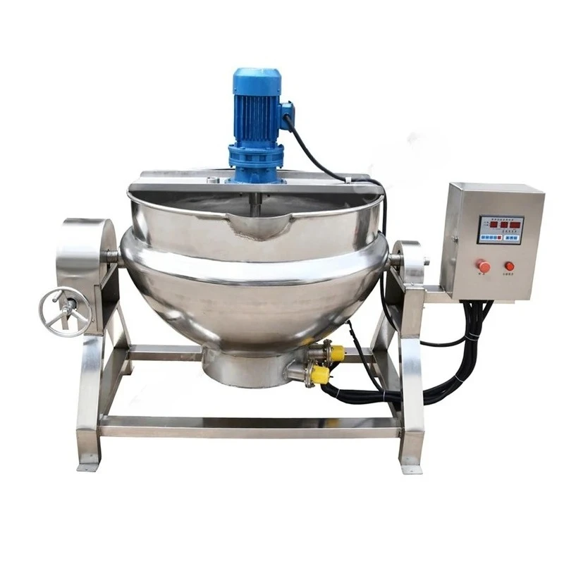 Electric Heating Sandwich Pot Industrial Tilt Fruit Jams Mixing Machine Sweetened Condensed Milk Jacketed Kettle Cooker Pot