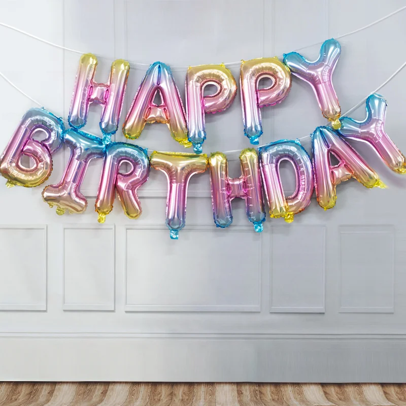 Happy Birthday Balloons 13PCS Party Decoration Gold Letter Foil Ballons Birthday Birthday Balloon Set For Boys Drop Shipping