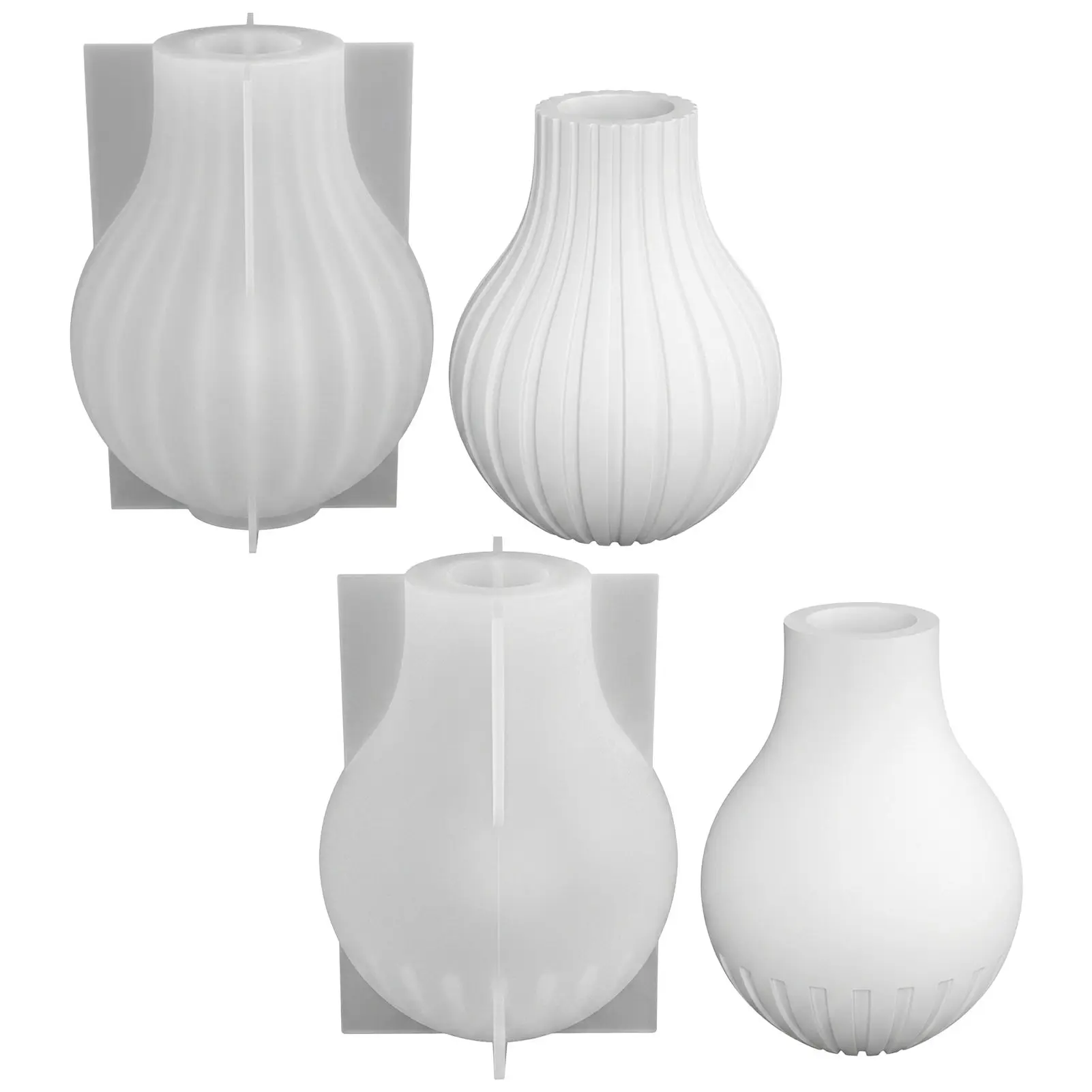 Silicone Vase Mold with Stripe Design Modern Minimalist Style Home Weddings Parties Decoration for DIY Crystal Drip Resin Craft
