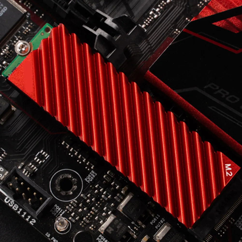 M2 SSD Cooler Fin Aluminum Heat Sink Slope Texture Industrial Style Heat Dissipation Metal Heatsink for Single Side Particle