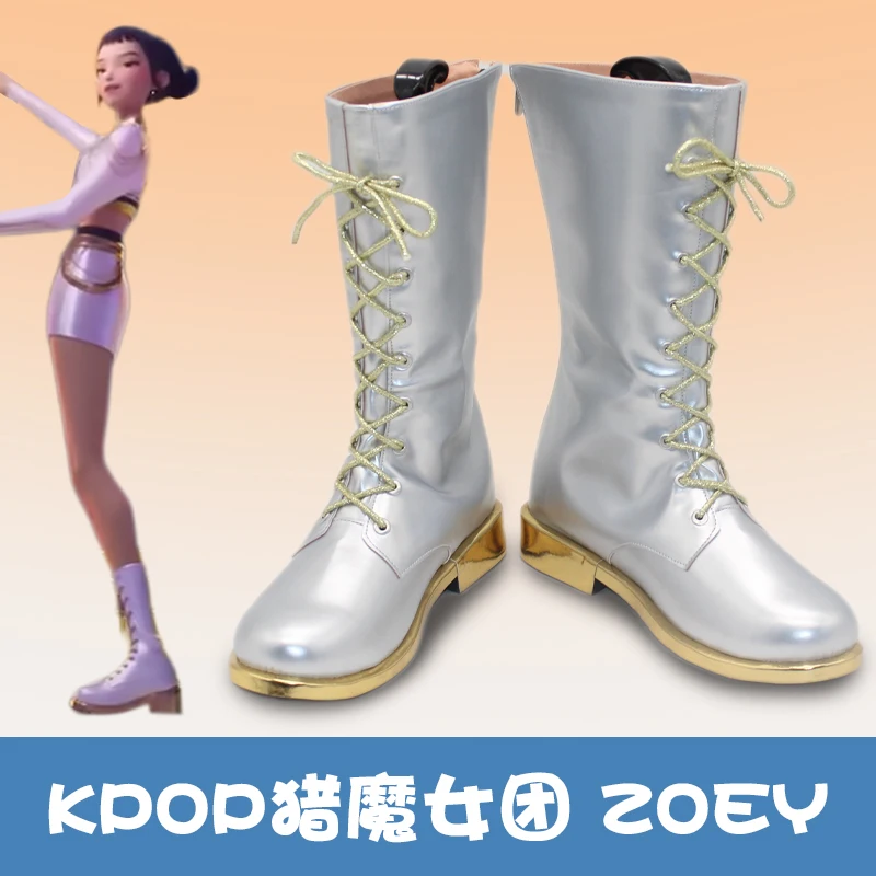 

K-Pop HUNTR/X Zoey Demon Hunters Cosplay Shoes Boots Anime Halloween Party Accessories Custom Made