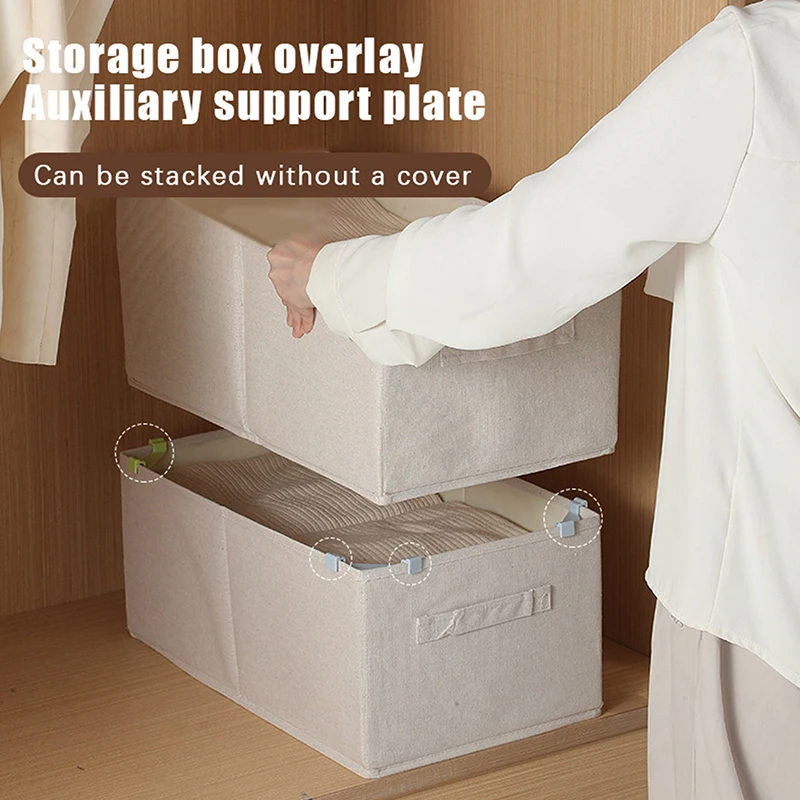 Storage Bin Stacking Aid 4/8Pcs Stackable Storage Basket Angle Buckles Desk Cabinet Organizer Stacking Aid Rod For Closet Boxes