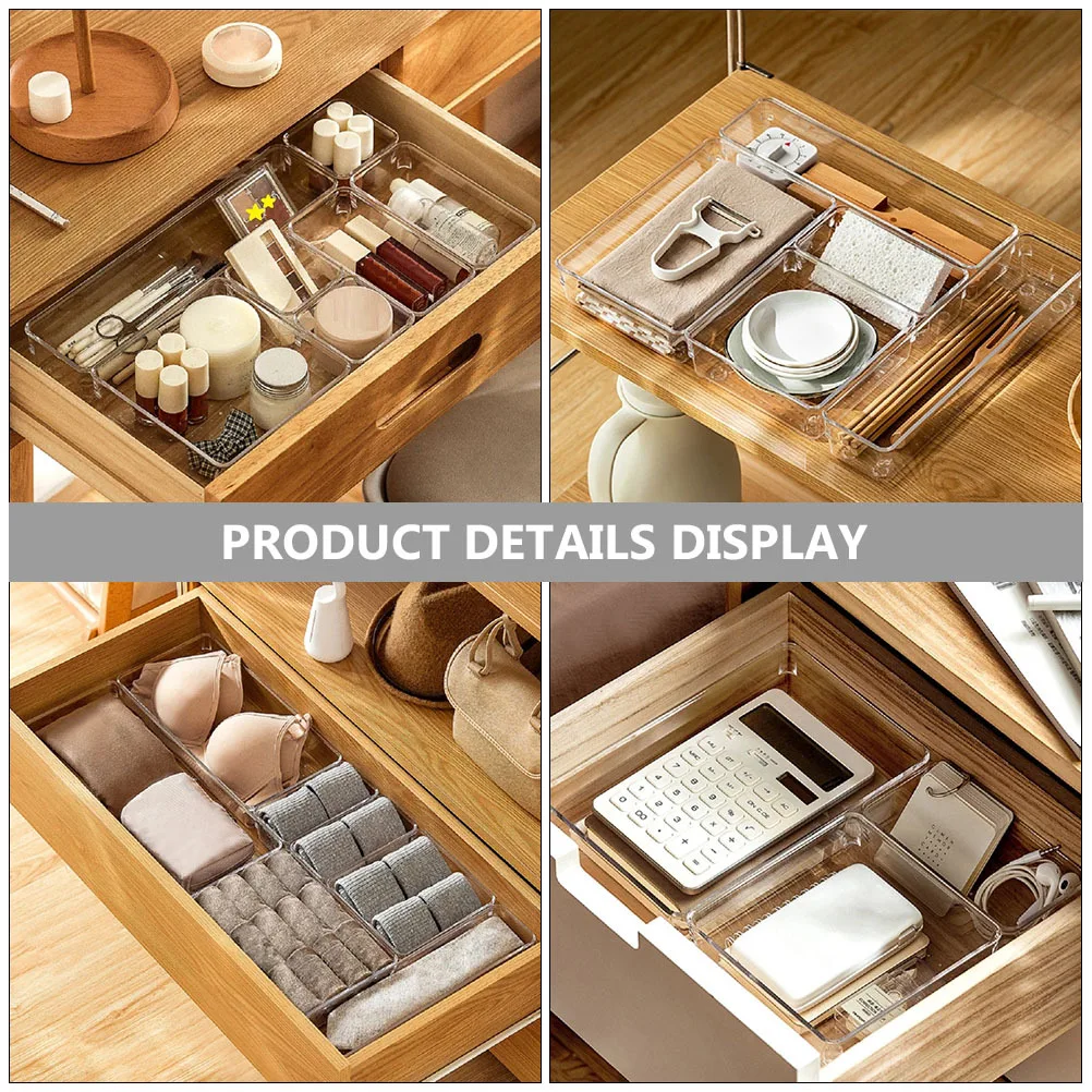 

5Pcs Storage Box Set Multi-Purpose Drawer Organizer for Cosmetics Tools Sundries Desk Kitchen Bathroom Drawer Organizer