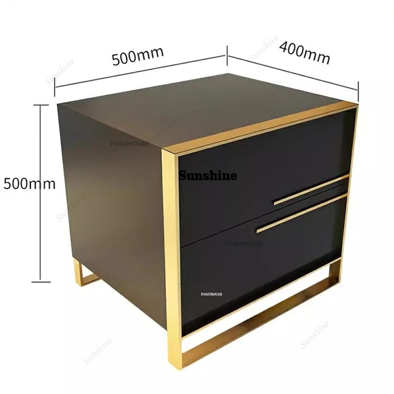 Luxury Solid Wood Nightstands for Household Furniture Bedroom White Lacquered Bedside Table European Darwer Storage Side Cabinet