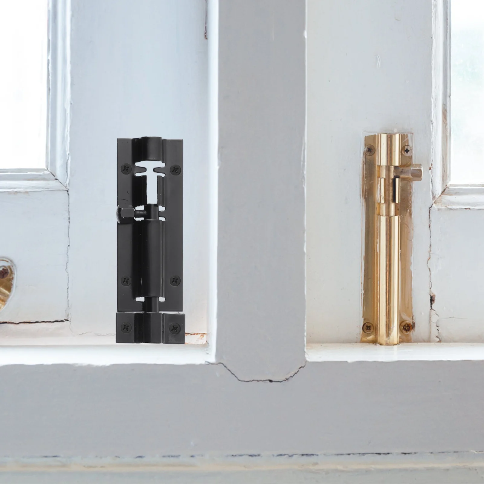 

2Pcs Square Stainless Door Latch Sliding Bolt Lock Anti-Theft Security Slide Lock for Door Window Privacy Anti-Theft Latch