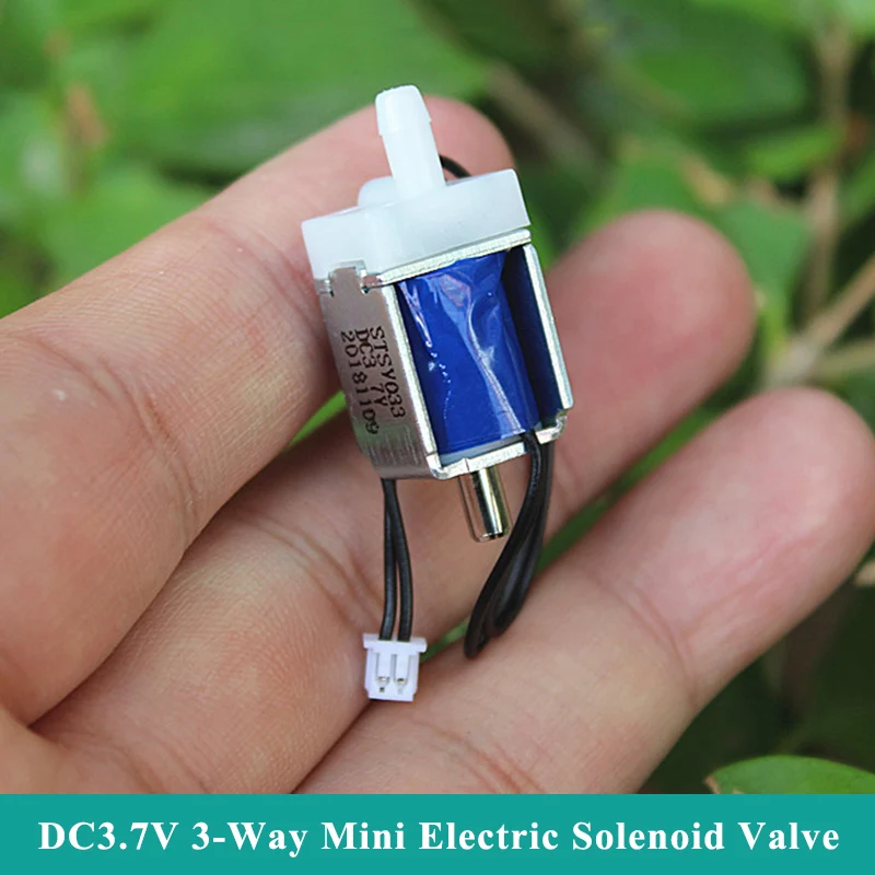 Small Mini Electric Solenoid Valve DC 3V 3.7V 2-Position 3-Way Gas Air Flow Control Valve Air Release Exhaust Valve DIY Monitor