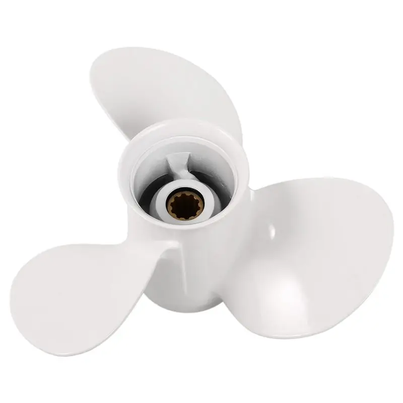 ASMA-664-45949-02-El Marine Boat Outboard Propeller 9 7/8 X 13 For 20-30Hp Right-Hand Rotation 3 Blades White