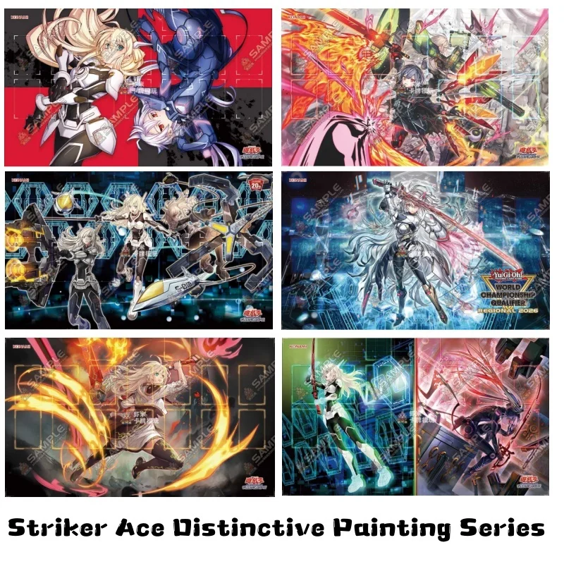¡Serie de pintura distintiva Sky Striker Ace 600x350 mm Yu-Gi-Oh! DIY YGO Playmat Roze Zero 2mm borde cosido alfombrilla de ratón de goma regalo