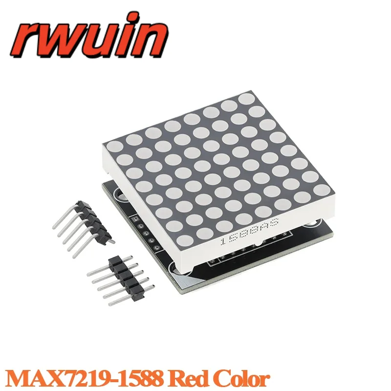 MAX7219 MAX7219-1588 Dot Matrix LED Digital Tube 8*8 Dot Matrix Module Display Red Green White Blue Color MCU Control Drive LED