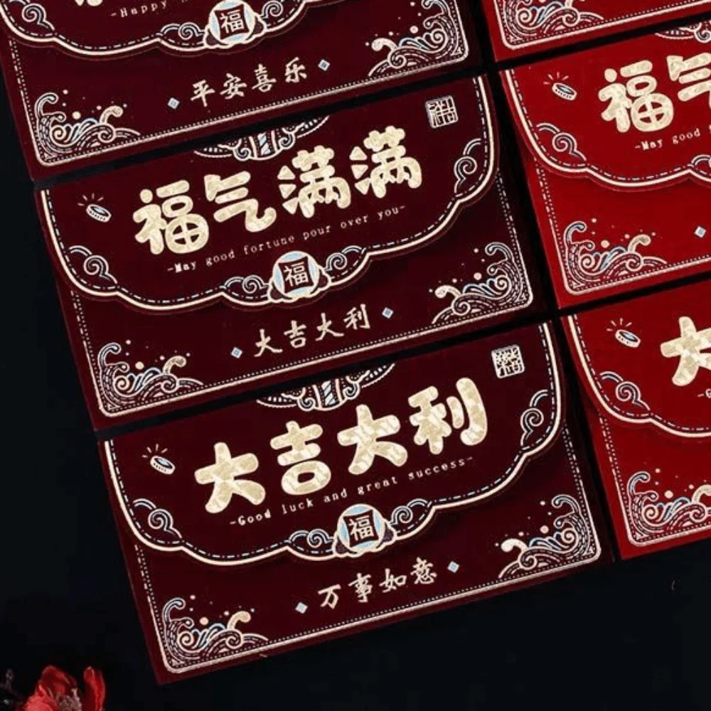 ورق فني إبداعي 2026 سنة الحصان مغلف أحمر يتدفقون نعمة محظوظ المال المغلفات الذهب الساخن حسن الحظ هونغباو السنة القمرية