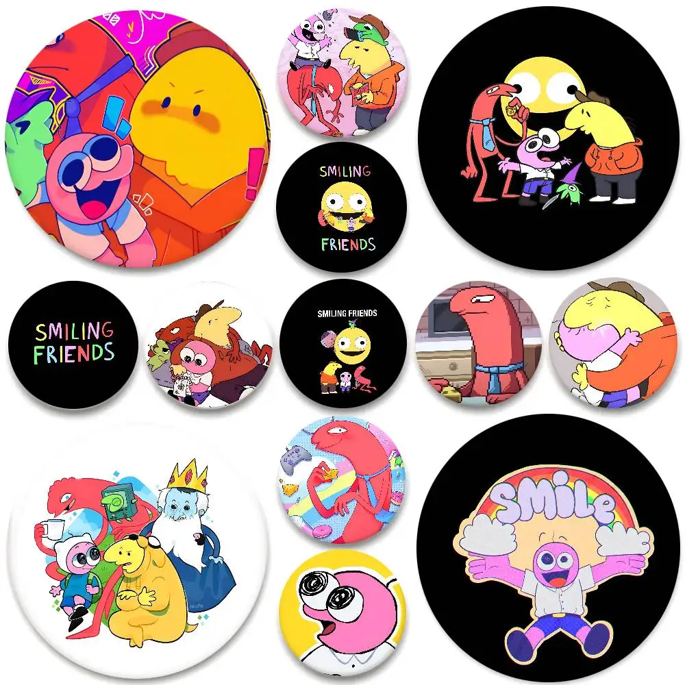 Allan Gwimbly S-Smiling F-Friends Pixel Round Badge Creative Brooch Clothing Backpack Accessories Lapel Pin