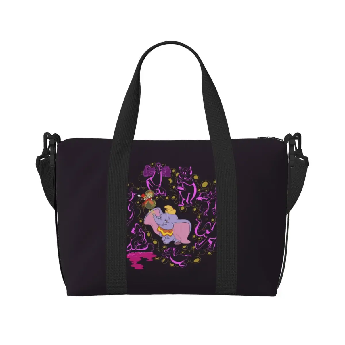 

Custom Dumbo Beach Tote Bag Women Animated Musical Big Compartment Gym Beach Travel Bags