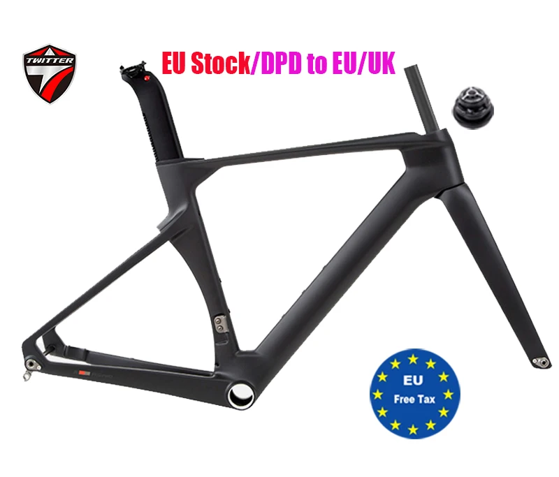 

Carbon Racing Bike Frameset Fork R5 Thru Axle 12x142mm Disc Brake 700CX28C Road Frame Ultralight DPD EU Stock