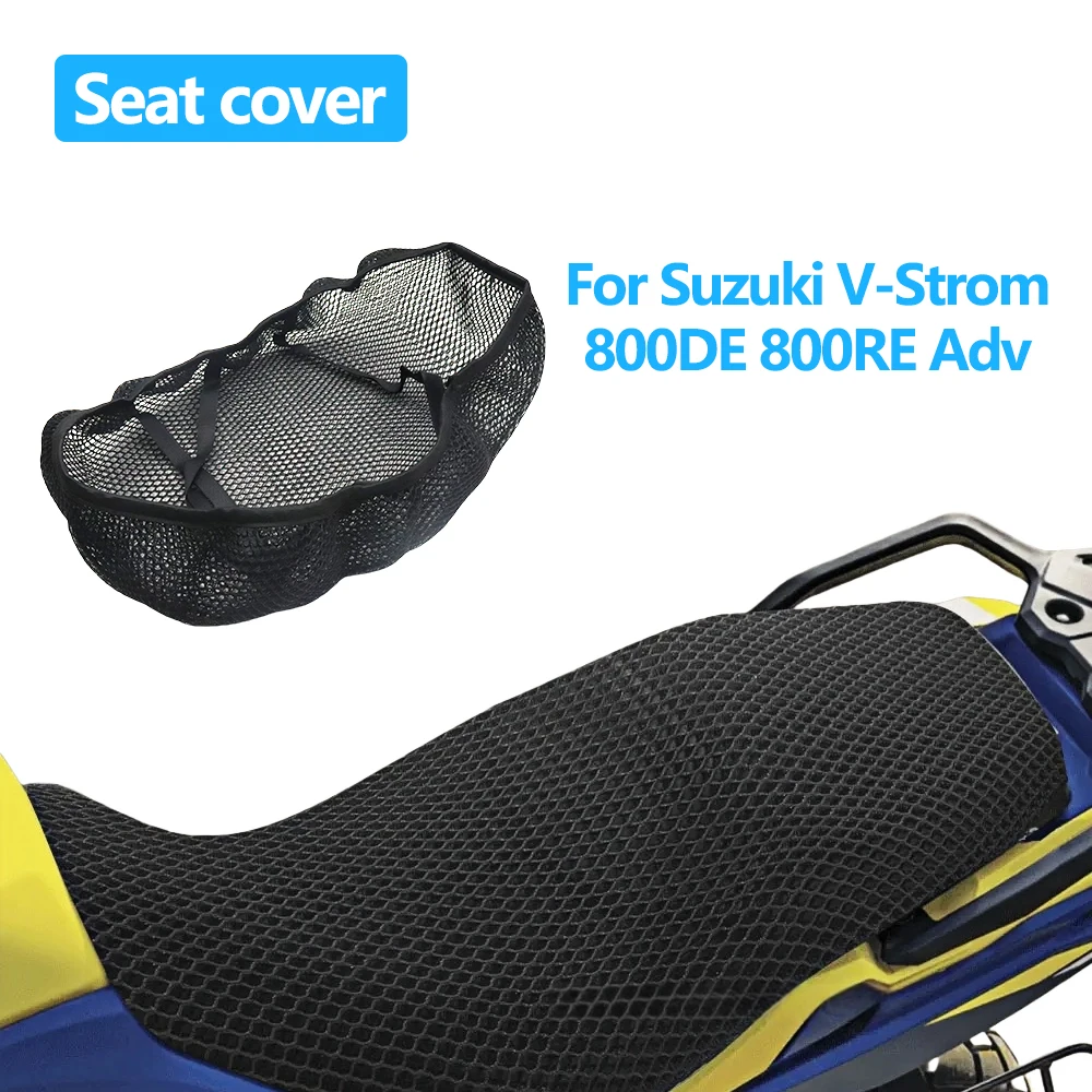 For Suzuki V-Strom 800DE 800RE 800 DE RE Adv Motorcycle Seat Cover 3D Mesh Fabric Seat Non-Slip Breathable Protect Cushion