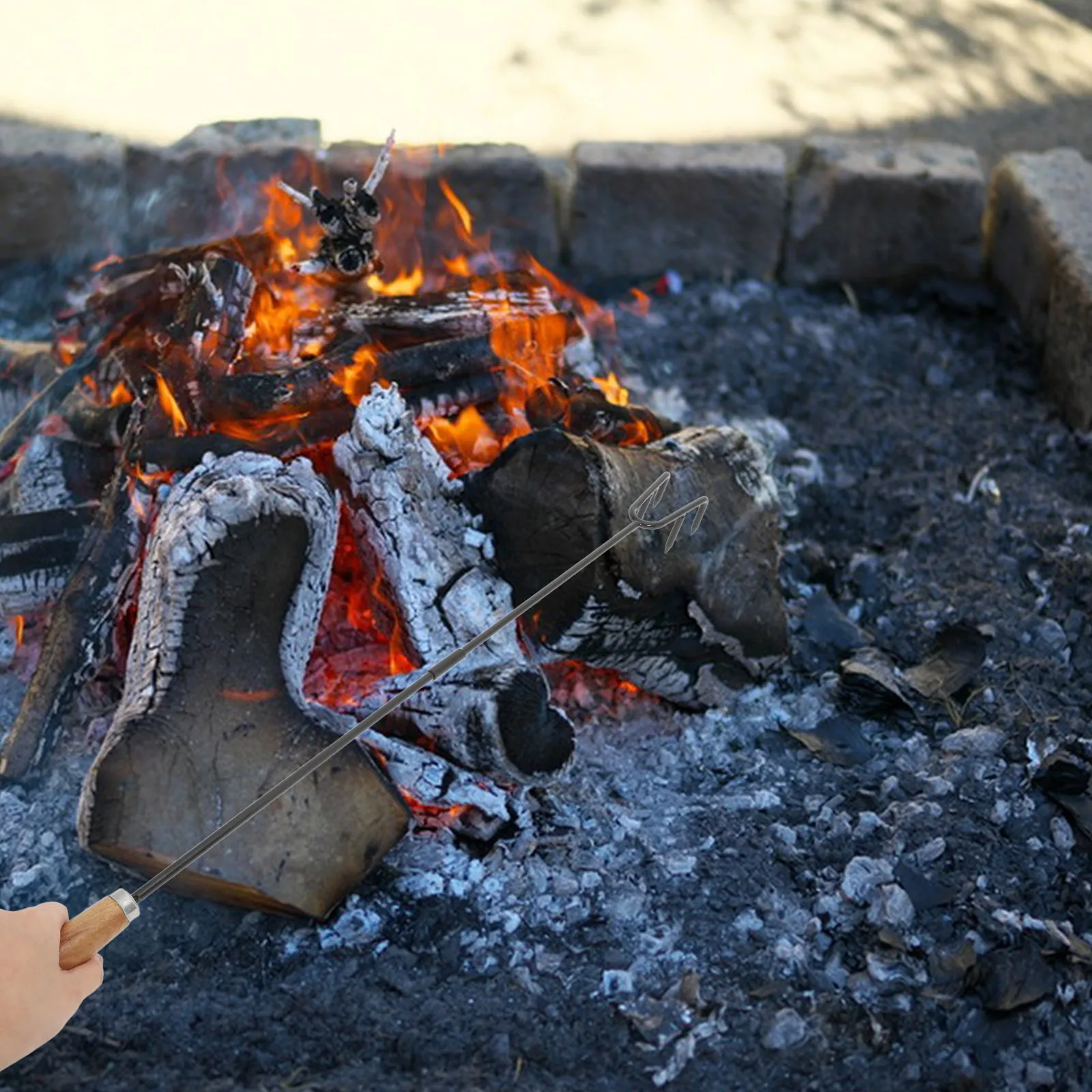 

Two-Section Fire Poker Core Tool for Outdoor Fireplace Indoor Wood Stove Heavy Duty Fire Pit Poker Bonfire Essential