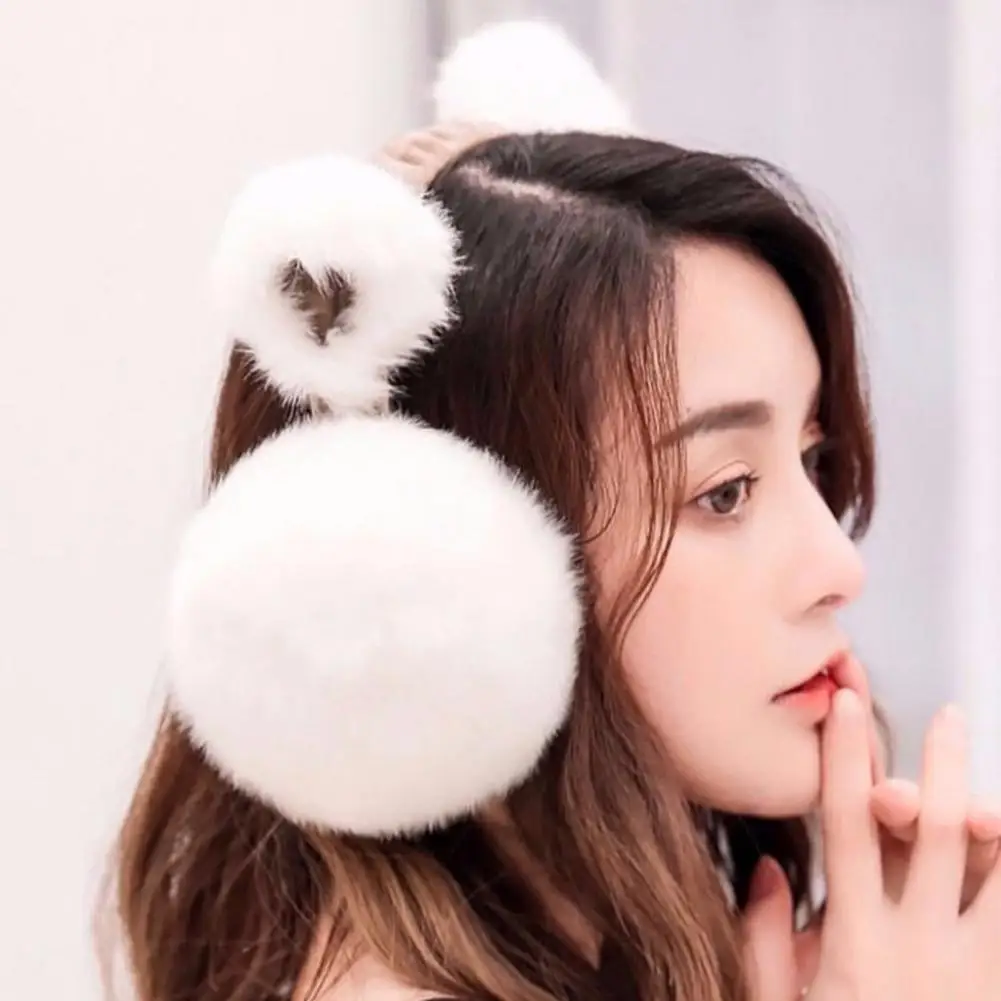 Cute Cat Ears Women Earmuffs Faux Fur Ear Warmer Super Soft Solid Color Women Earmuffs Ear Cover Winter Thermal Earmuffs