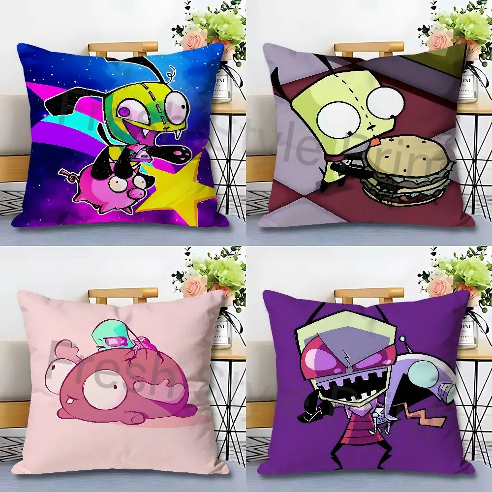 

I-Invader ZIM GIR Anime Celebrity Merchandise All-Match Printed Pillow Case Sofa Car Office Room Decoration Protector