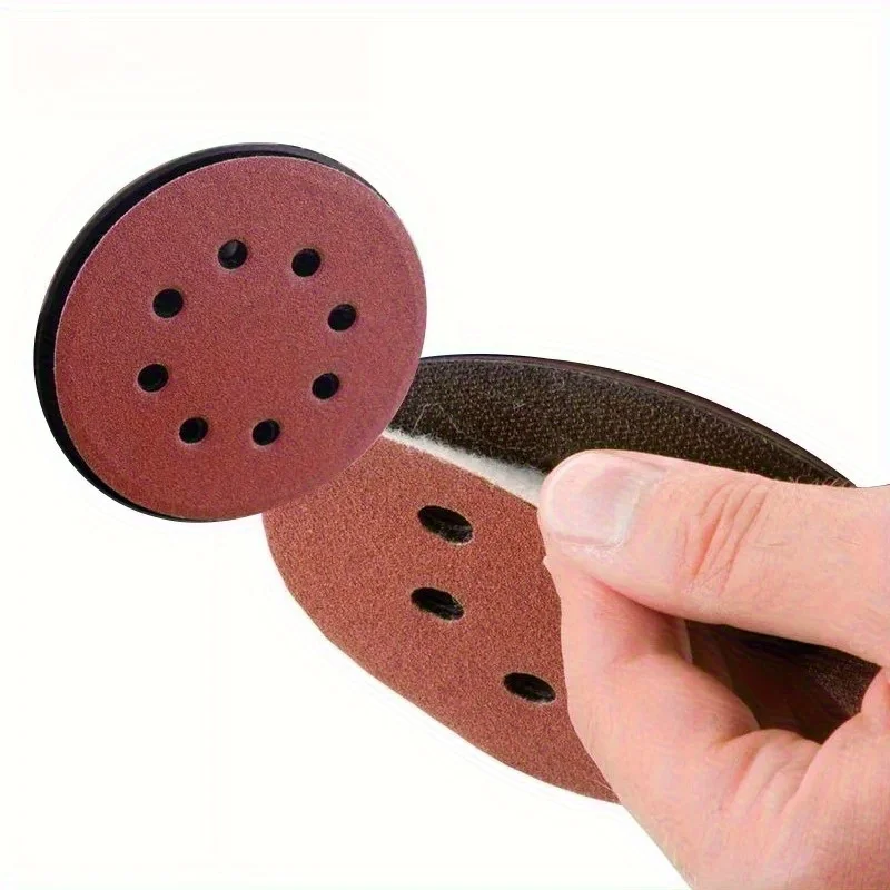 100 قطعة أقراص الصنفرة 5 بوصة 8 حفرة الألومينا الرملي الوسادة الرملي ورقة تلميع الرمل ورقة للمعادن الخشب الزجاج سيارة جلخ أداة