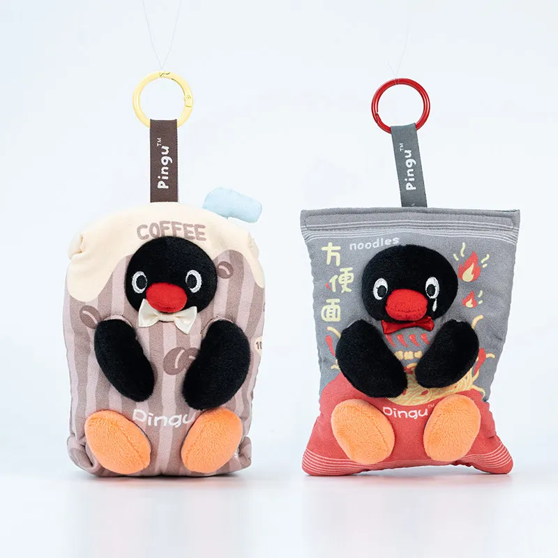 Pingu Delicious Snacks Series Blind Box Plush Figure Doll Pendant Keychain Bag Charm Cute Desktop Ornament Surprise Bag Toy Gift