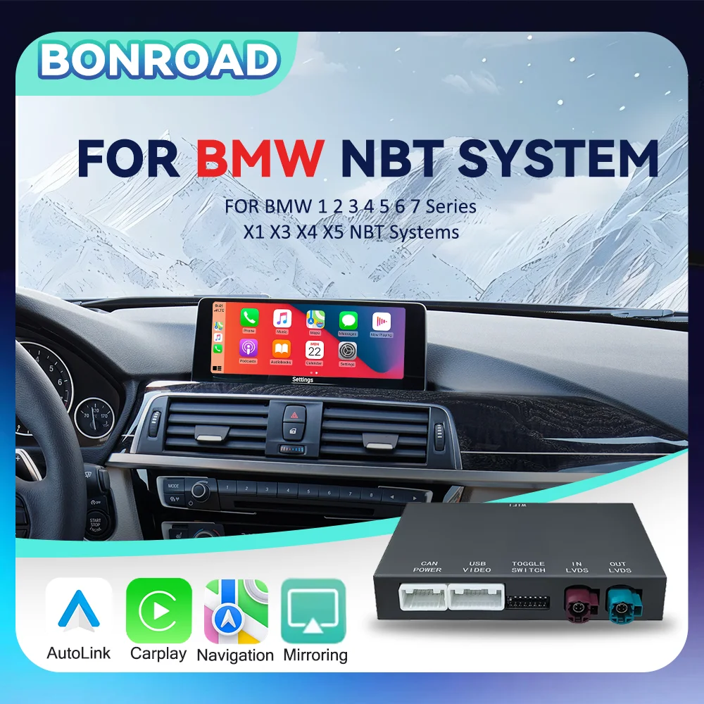 BONROAD Wireless CarPlay Android Auto Airplay Autolink Mirroring Adapter MMI Box Module For BMW F10 F11 F01 F56 F25 F20 F21 F22 F23 F30 F31 F32 F33 F34 F36 NBT system